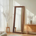 MELOMOIR Rustic Farmhouse Full Length Mirror, Wooden Floor Mirror, Leaning or Hanging, Suitable for Bedroom, Living Room, Cloakroom