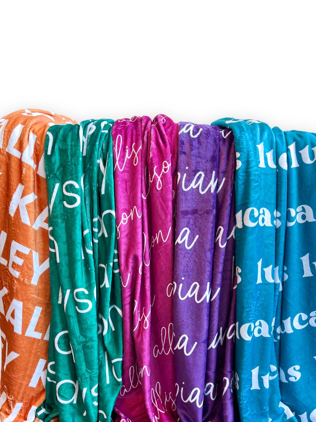 Jewel Tones Personalized Minky Blanket