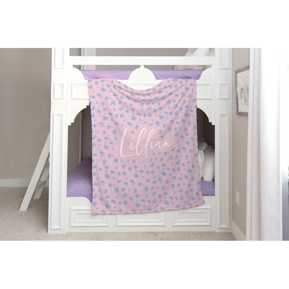 Lillian Leopard Personalized Minky Blanket