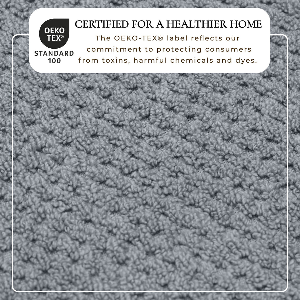 100% Cotton Checkered Jacquard Bath Towel Set - Giuliana Collection