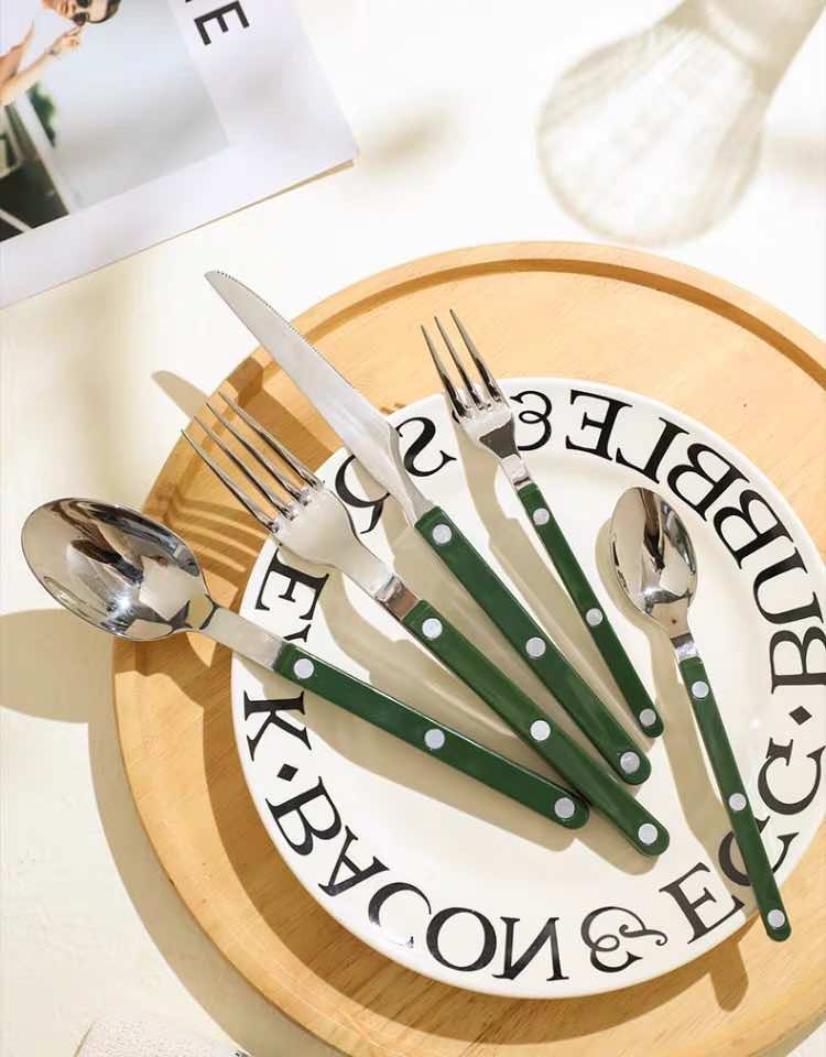 Set Of 10 Pcs French Dopamine Cutlery Flatware (Bistrot Style)